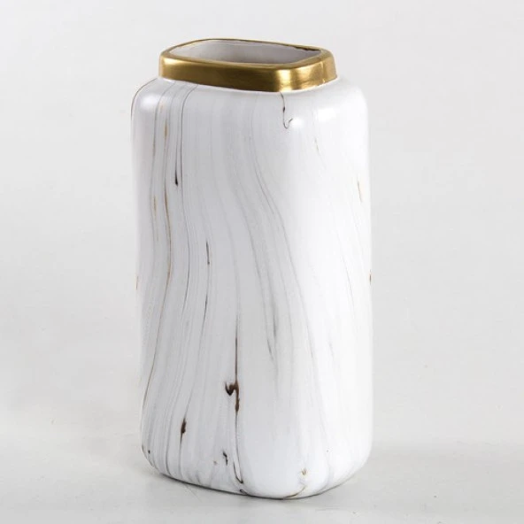 Euro Flora Dikdörtgen Seramik Vazo 12,5X9,5X23 cm - 3