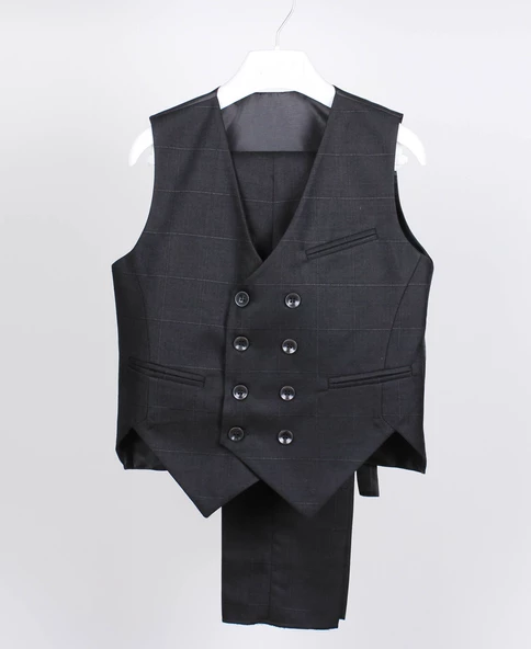 Doktor Junior Erkek Çocuk Yelekli Takım Elbise - 5