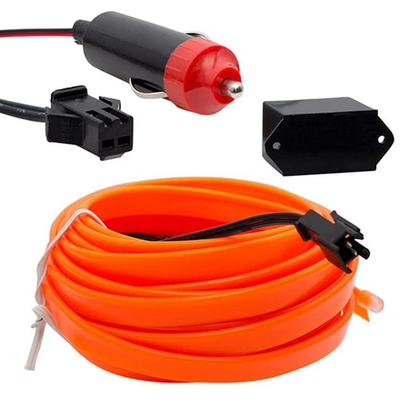 Powermaster 5 Metre Oranj Araç İçi Neon İp Aydınlatma - 3