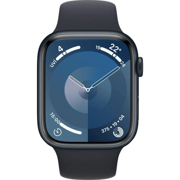 Apple Watch Series 9 GPS 45mm Gece Yarısı Alüminyum Kasa ve Gece Yarısı Spor Kordon Akıllı Saat Teşhir