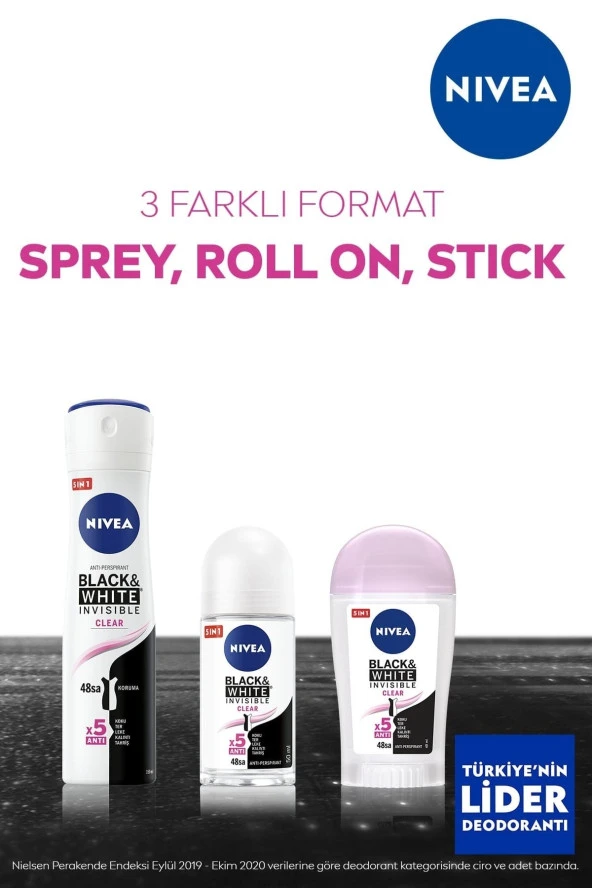 NIVEA ROLL ON WOMEN INVISIBLE BLACK&WHITE CLEAR 50 ML - 6