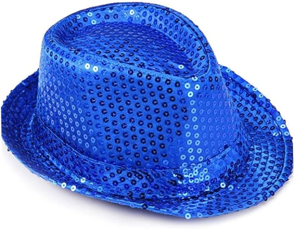 Lacivert Pullu Lüks Fötr Şapka 30 cm ürün görseli 1