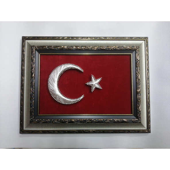 Filografi Türk bayrağı 22x32 cm