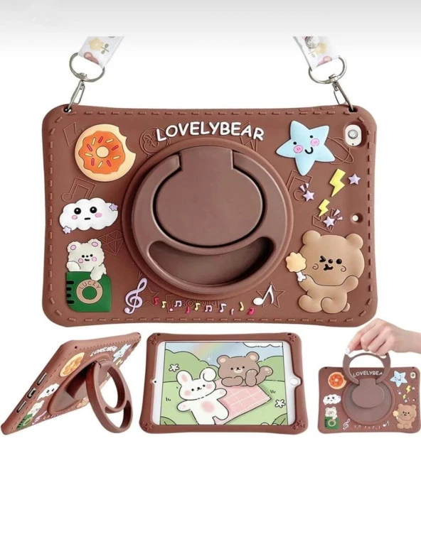 İpad 10. Nesil 10.9 Uyumlu Sevimli Çocuk Tablet Kılıfı LovelyBear