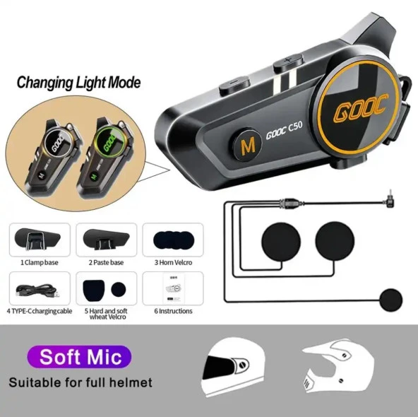 Motosiklet Kask Bluetooth Kulaklık Intercom Motor Kask Kulaklığı Su Geçirmez - 4