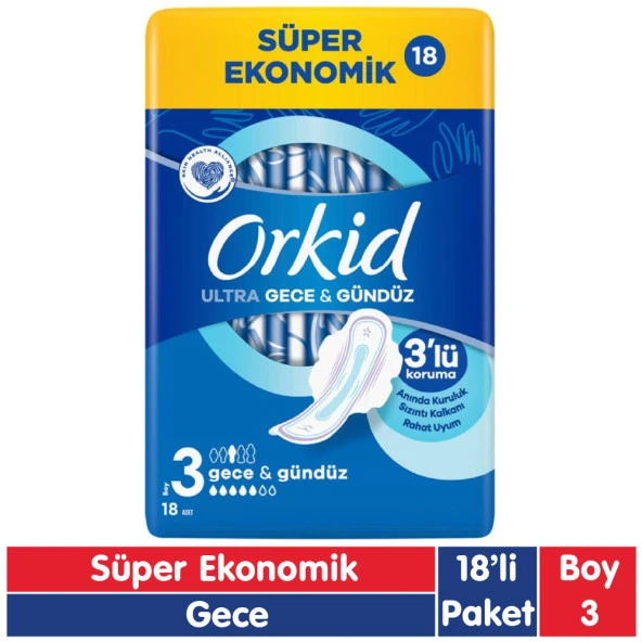 Orkid Ultra Extra Ped Gece 18 Adet