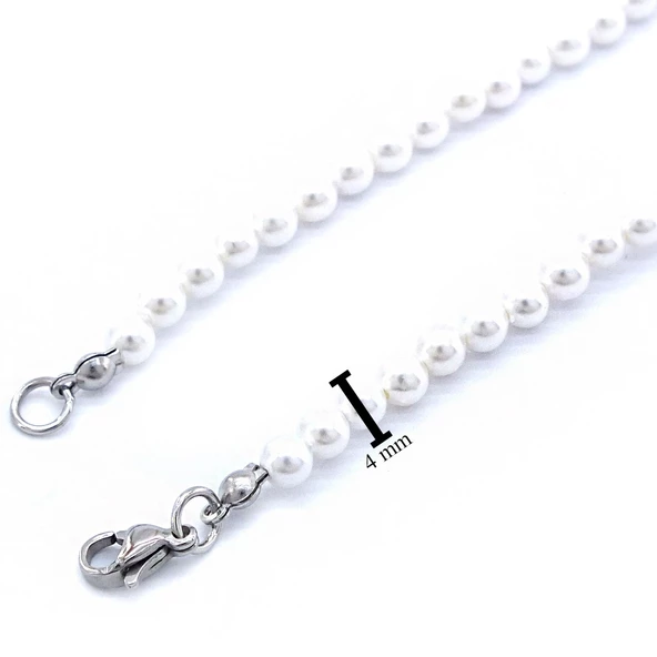 İnci Unisex Kolye 45 cm KLY-566 - Resim 5