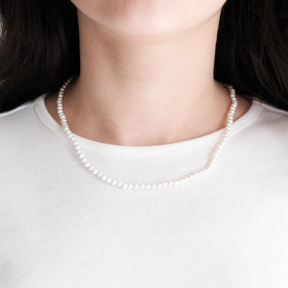 İnci Unisex Kolye 45 cm KLY-566 - Resim 3