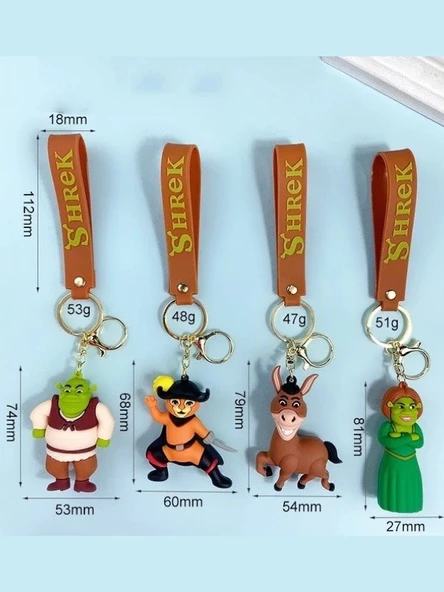 Sevimli 3D Silikon Anahtarlık Kaliteli Büyük Boy Shrek - 3