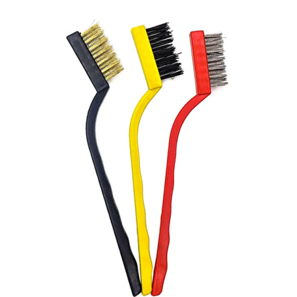 Tel Fırça Seti 3 lü Bakır-Çelik-Plastik Ocak Fırın Izgara  Temizliği Pas Sökme-Yağ Temizleme