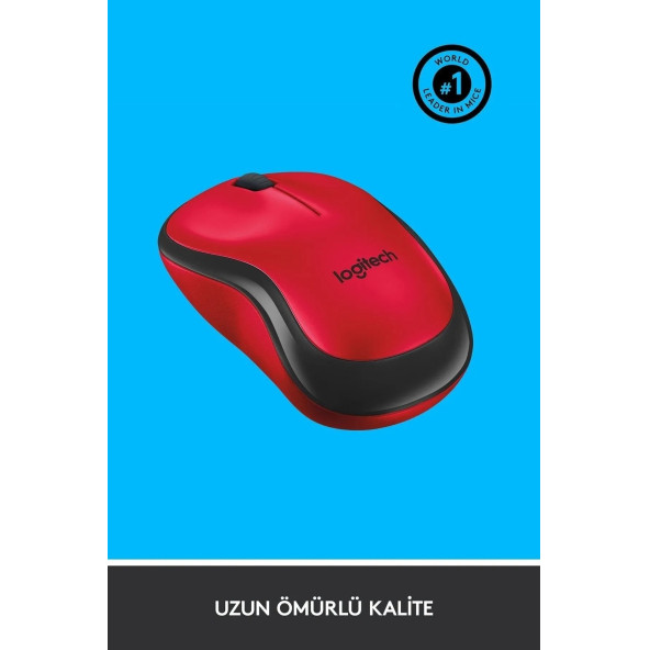 logitech M220 Sessiz Kompakt Kablosuz Mouse Kırmızı - 2