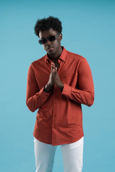 Paul Martin Regular Fit Yaka Düğmeli Pamuklu Likralı Gömlek - Resim 3