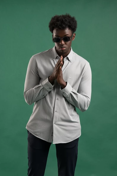 Paul Martin Regular Fit Yaka Düğmeli Pamuklu Likralı Gömlek - Resim 12