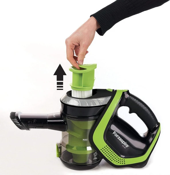 Polti Forzaspira Slim SR110 Şarjlı Dik Süpürge, 50 Dk'ya Kadar Çalışma, 3 Aşamalı Filtrasyon, Yıkanabilir HEPA 10 Filtre, Yeşil-Siyah - 2