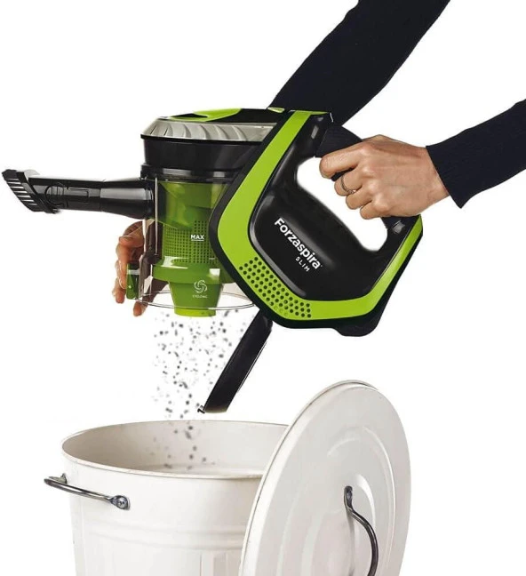 Polti Forzaspira Slim SR110 Şarjlı Dik Süpürge, 50 Dk'ya Kadar Çalışma, 3 Aşamalı Filtrasyon, Yıkanabilir HEPA 10 Filtre, Yeşil-Siyah - 3