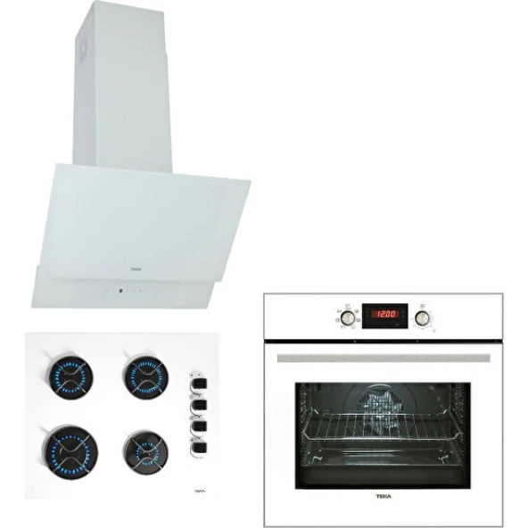 Teka - Chef 6 Premium Ankastre Beyaz Set ( Atv 60 Beyaz - Gbe 64002 Kbc Wh - HAK627 Wh )