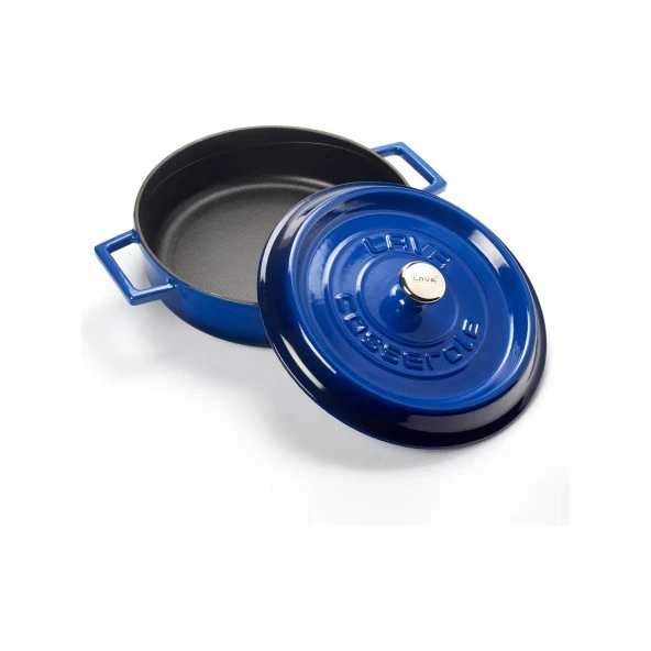 Lava Çok Amaçlı Döküm Basık Tencere 24 Cm Mavi Lvyst24k2b - Resim 2