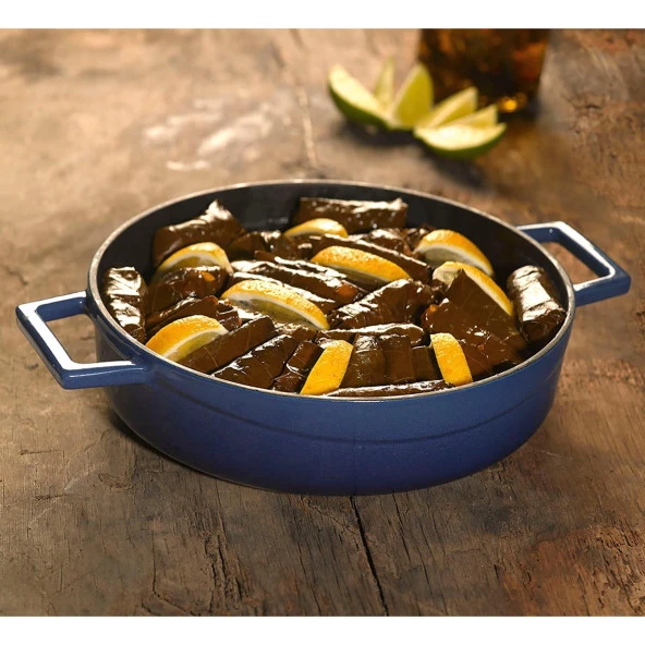 Lava Çok Amaçlı Döküm Basık Tencere 24 Cm Mavi Lvyst24k2b - Resim 3