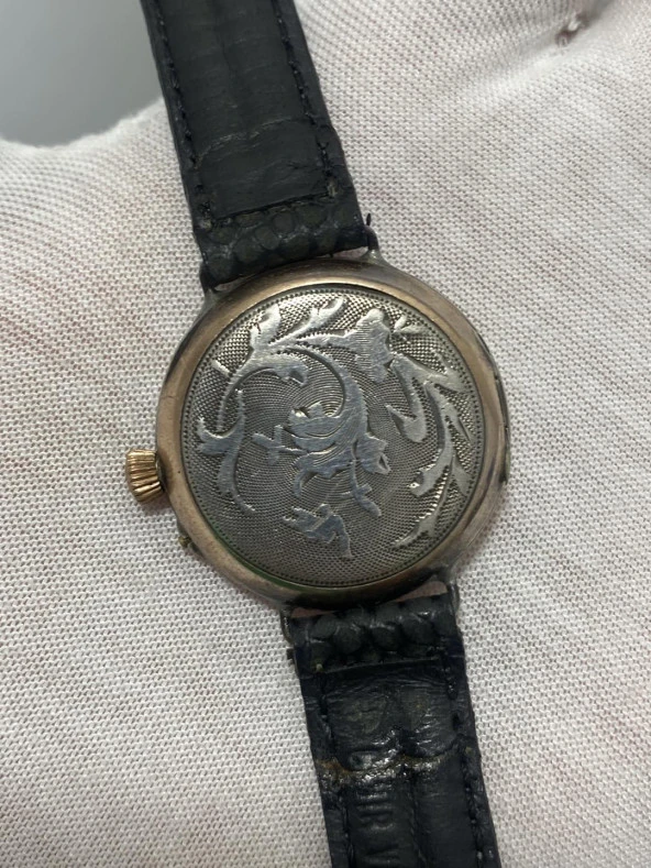 Constantinople Cylindre 10 Rubis 30mm 800 Ayar Gümüş Cep / Kol Saati 2. El - 2