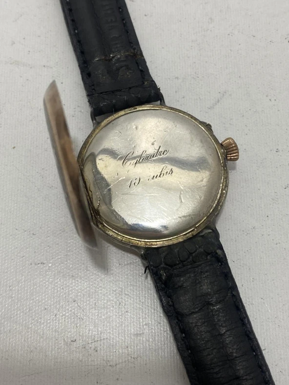 Constantinople Cylindre 10 Rubis 30mm 800 Ayar Gümüş Cep / Kol Saati 2. El - 6