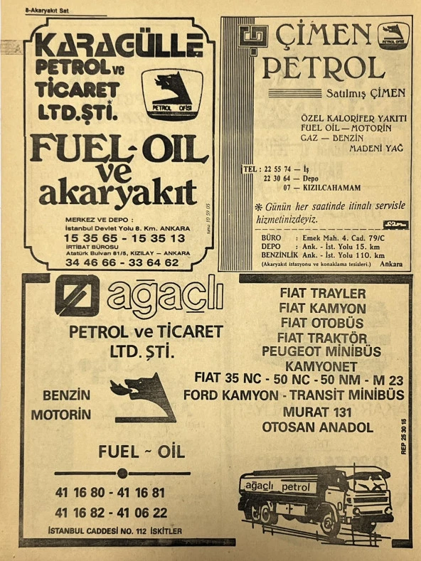 Ankara 1986 Meslek Reklam İlanı Efemera S7 - Resim 2