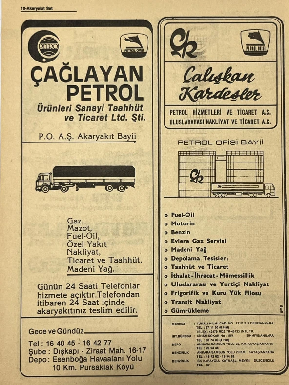 Ankara 1986 Meslek Reklam İlanı Efemera S9 - Resim 2