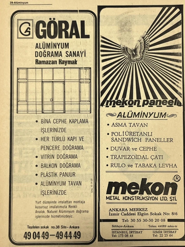 Ankara 1986 Meslek Reklam İlanı Efemera S27 - Resim 2