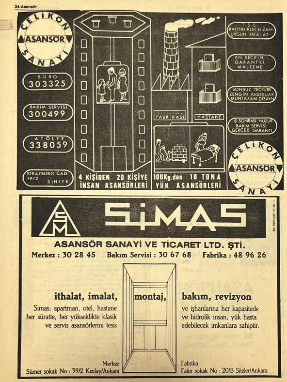Ankara 1986 Meslek Reklam İlanı Efemera S33 - Resim 2