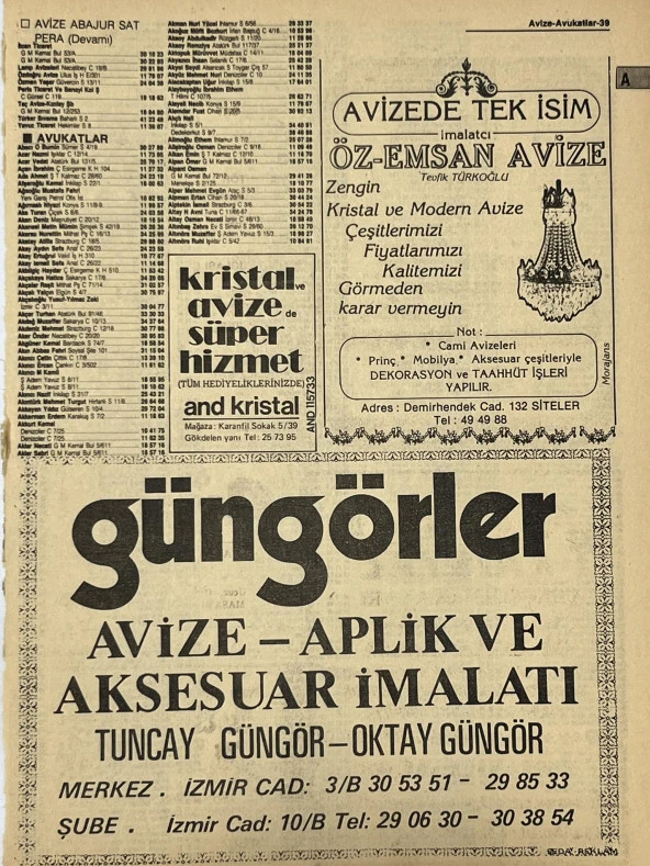 Ankara 1986 Meslek Reklam İlanı Efemera S39 ürün görseli 1