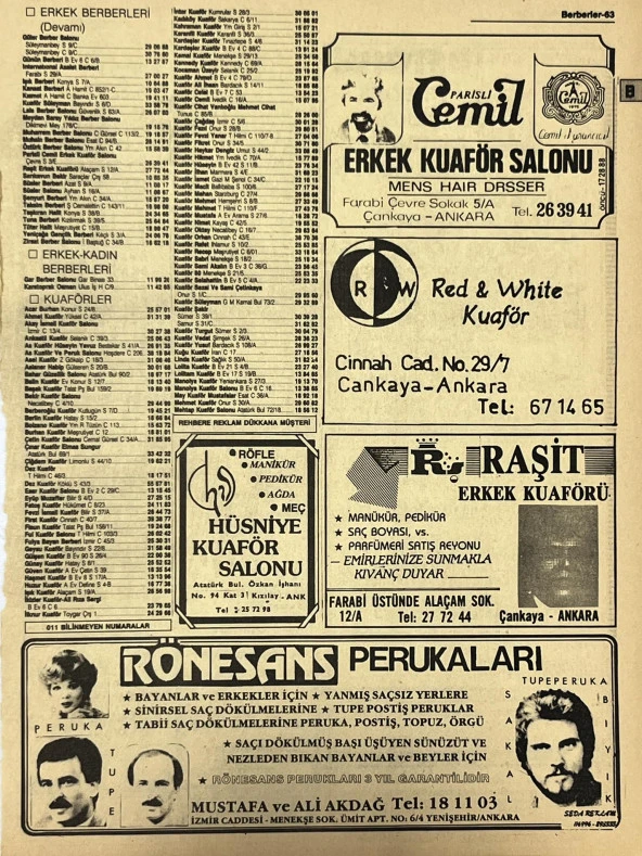 Ankara 1986 Meslek Reklam İlanı Efemera S63 ürün görseli 1