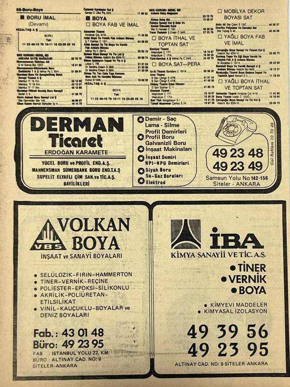 Ankara 1986 Meslek Reklam İlanı Efemera S67 - Resim 2