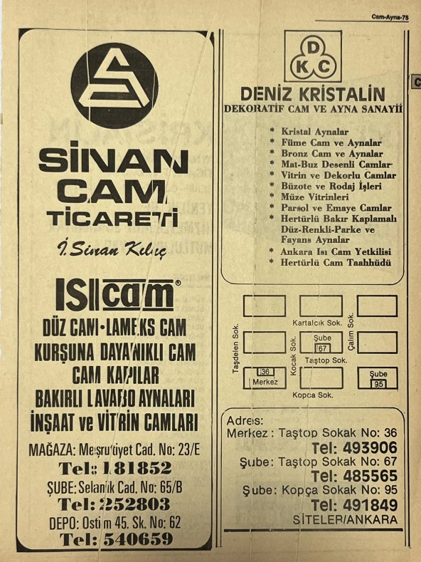 Ankara 1986 Meslek Reklam İlanı Efemera S75 ürün görseli 1
