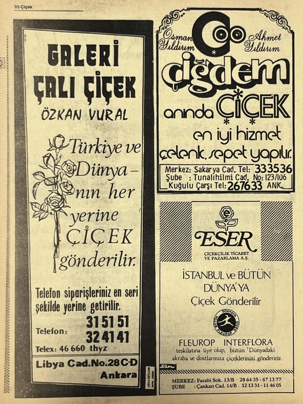 Ankara 1986 Meslek Reklam İlanı Efemera S91 - Resim 2