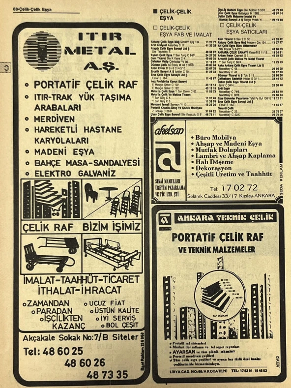 Ankara 1986 Meslek Reklam İlanı Efemera S87 - Resim 2