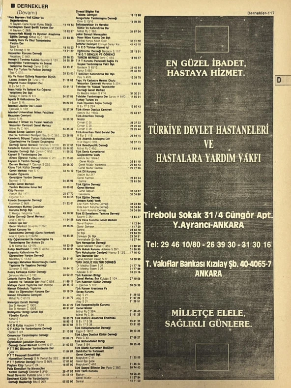 Ankara 1986 Meslek Reklam İlanı Efemera S117 ürün görseli