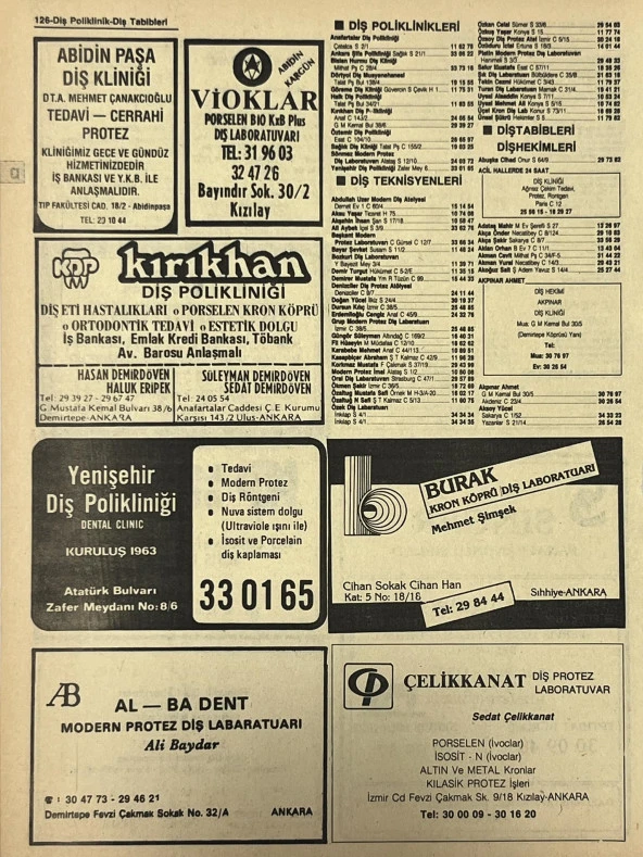 Ankara 1986 Meslek Reklam İlanı Efemera S125 - Resim 2