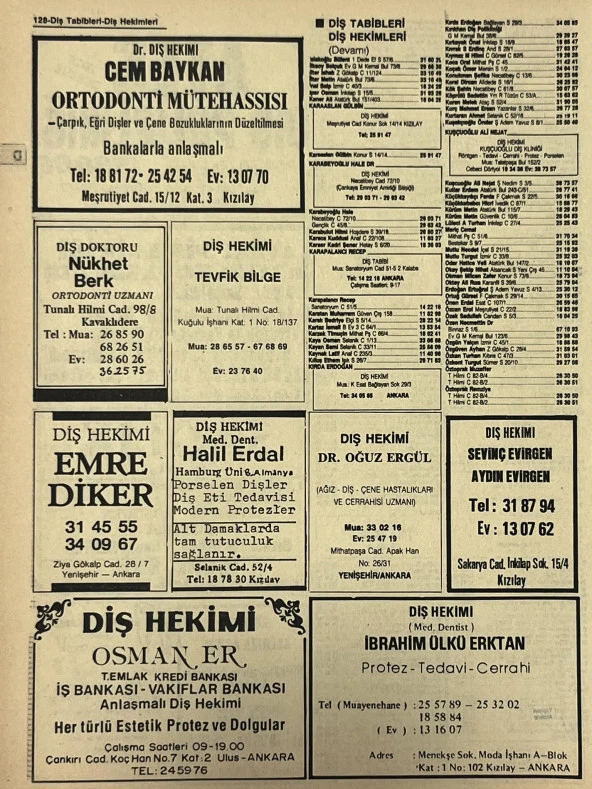 Ankara 1986 Meslek Reklam İlanı Efemera S127 - Resim 2
