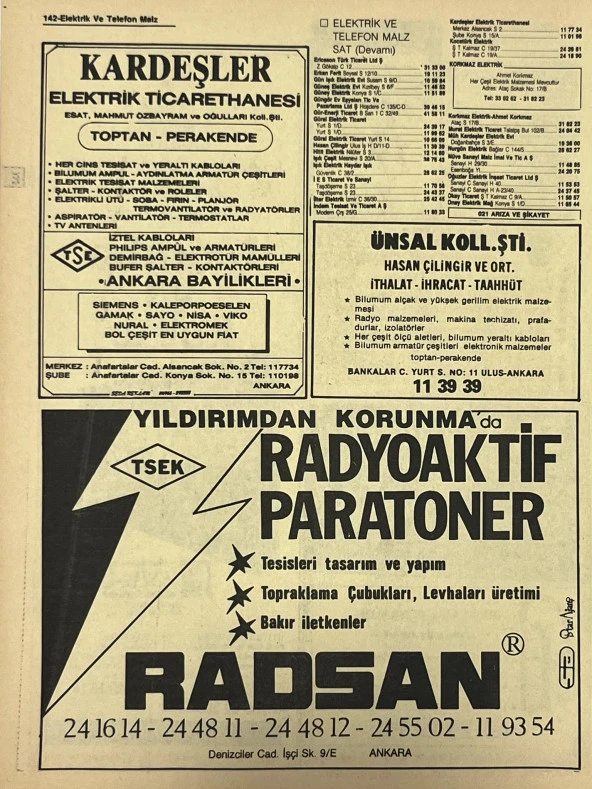 Ankara 1986 Meslek Reklam İlanı Efemera S141 - Resim 2