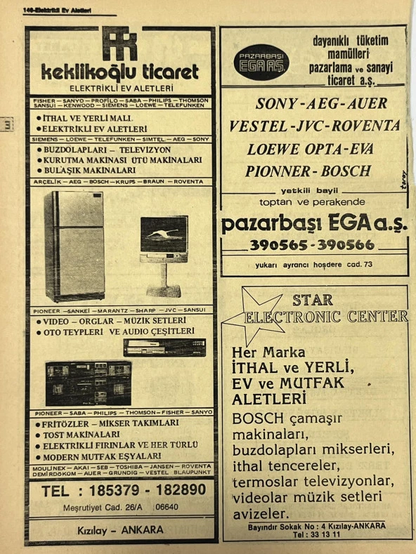Ankara 1986 Meslek Reklam İlanı Efemera S145 - 2