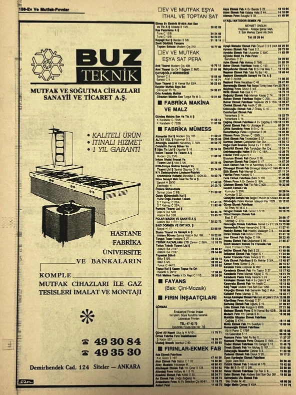 Ankara 1986 Meslek Reklam İlanı Efemera S155 - Resim 2