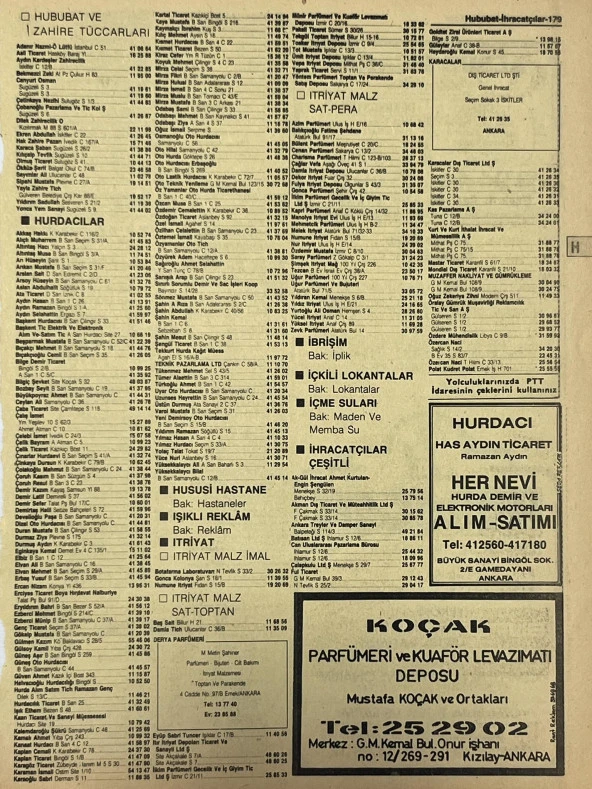 Ankara 1986 Meslek Reklam İlanı Efemera S179 ürün görseli