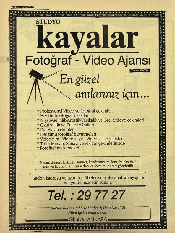 Ankara 1986 Meslek Reklam İlanı Efemera S161 - Resim 2