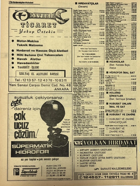 Ankara 1986 Meslek Reklam İlanı Efemera S177 - Resim 2
