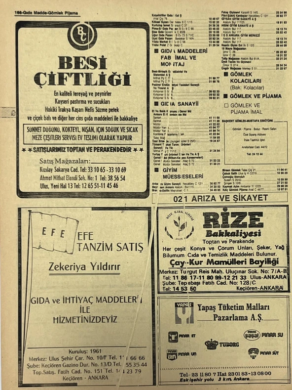Ankara 1986 Meslek Reklam İlanı Efemera S165 - Resim 2
