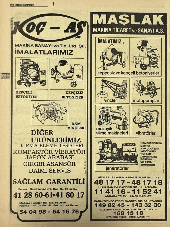 Ankara 1986 Meslek Reklam İlanı Efemera S181 - Resim 2