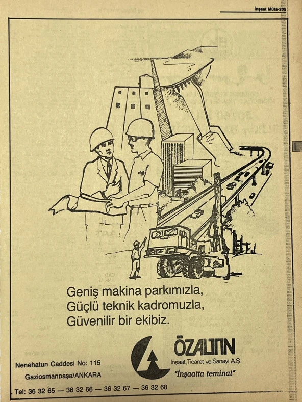 Ankara 1986 Meslek Reklam İlanı Efemera S205 ürün görseli 1