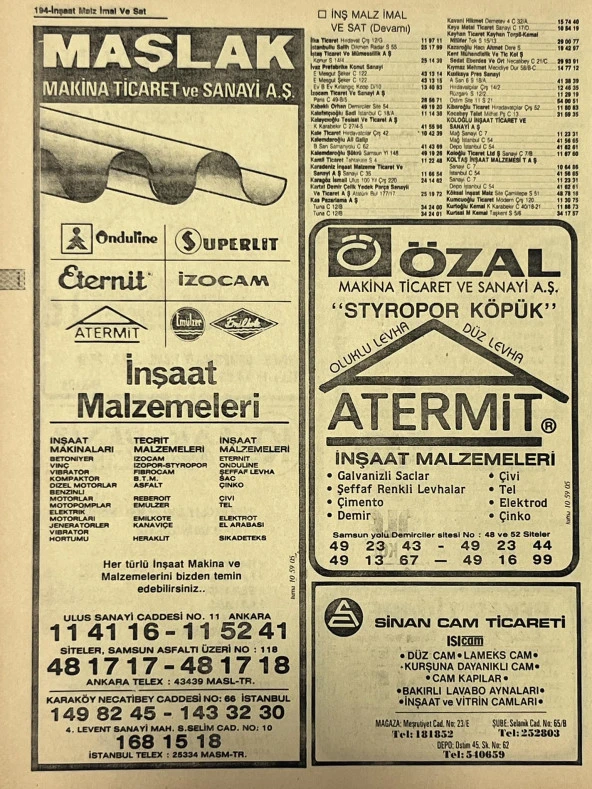 Ankara 1986 Meslek Reklam İlanı Efemera S193 - Resim 2