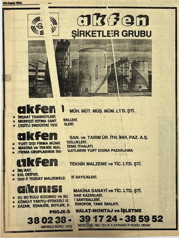 Ankara 1986 Meslek Reklam İlanı Efemera S199 - Resim 2