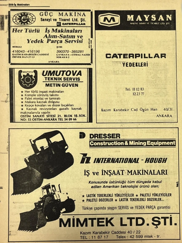 Ankara 1986 Meslek Reklam İlanı Efemera S207 - Resim 2