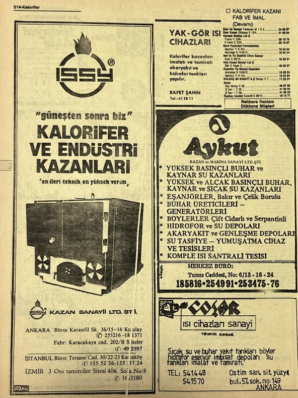 Ankara 1986 Meslek Reklam İlanı Efemera S213 - Resim 2